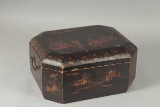 A CHINESE LACQUER CASKET, 37cm x 29cm.