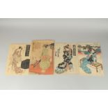 EISEN KEISAI (1790-1848): EDO BEAUTIES, four early 19th century original Japanese woodblock