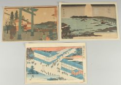 HIROSHIGE I UTAGAWA (1797-1858), & HIROSHIGE II UTAGAWA (1826-1869): FAMOUS PLACES OF EDO: three
