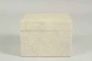 A SHAGREEN JEWELLRY BOX. 5ins high.