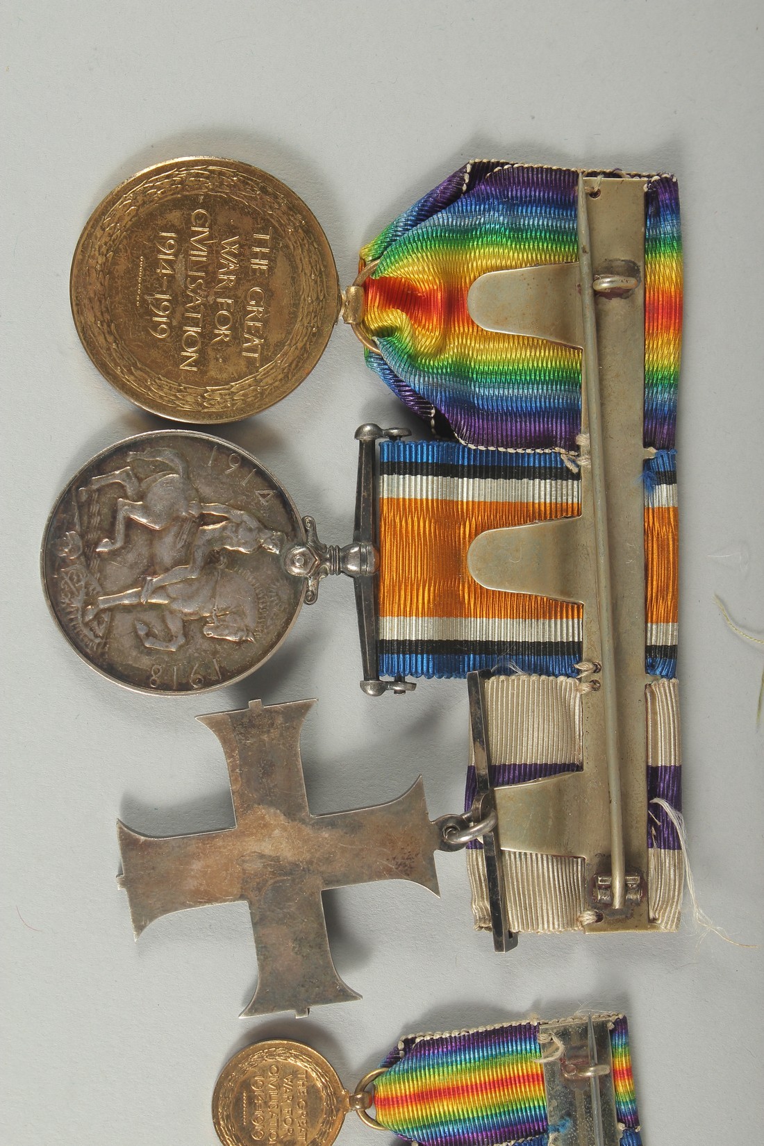 CAPTAIN J. SCOTT. MILITARY CROSS. 1914 - 1918 WAR MEDAL AND VICTORIA MEDAL, plus a set of three - Image 6 of 8