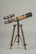 A TELESCOPE on a stand.