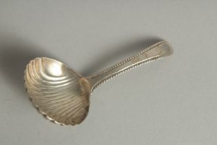 A GEORGE III SHELL CADDY SPOON, Circa. 1780.Maker:W.T.