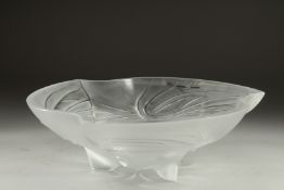 A GOOD LALIQUE FROSTED GLASS DAYDREAM BOWL. 10ins diameter, in original box.