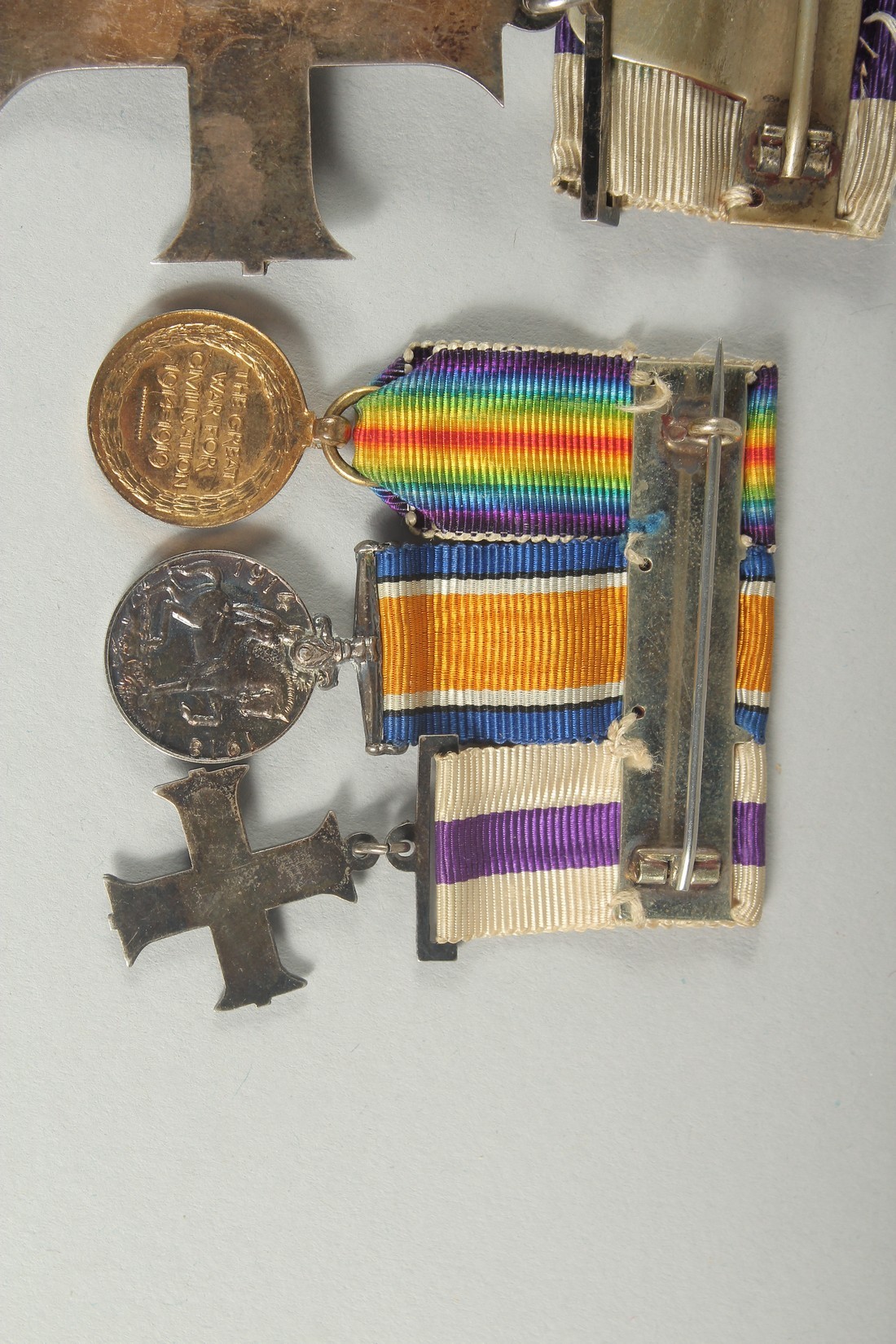 CAPTAIN J. SCOTT. MILITARY CROSS. 1914 - 1918 WAR MEDAL AND VICTORIA MEDAL, plus a set of three - Image 7 of 8