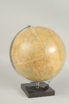A PHILIPS 10ins TERRESTRIAL GLOBE on a square base.