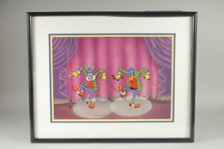 A WARNER BROS. CELL, BUGS BUNNY & DAISY DUCK. Warner Bros. Ltd Edition, 596/1200. Framed and glazed,