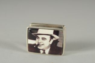 A SILVER PILL BOX "AL CAPONE".