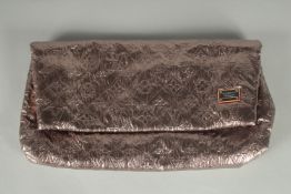 A LOUIS VUITTON BROWN SOFT LEATHER BAG. 12ins long, 11.5ins high with dust bag.