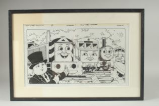 TIM MARWOOD (1954 - 2008) THOMAS THE TANK ENGINE, SALTY'S STORY, Signed. 9ins x 16ins