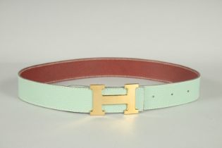 A HERMES LEATHER BELT. 35ins long.