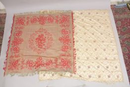 TWO WOVEN TABLE CLOTHS.