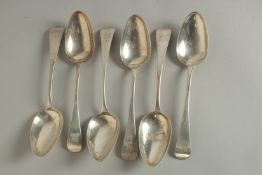 A SET OF SIX YORK SILVER TABLE SPOONS. Barber, Castle & Nash.