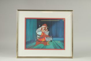 A WALT DISNEY COMAPNY CELL, CHIP 'N DALE. Framed and glazed, image: 8.5ins x 11ins