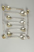 A COLLECTION OF TWELVE VARIOUS RUSSIAN SILVER SPOONS. 179grms.