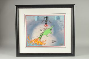 WARNER BROS. CELL. "THE BIG SBOOZE" YOSIMITE SAM, Warner Bros. 1994. Signed, RIZ HELENA , framed and