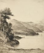 John Fullwood (1854-1931), 'Loch Lomond', drypoint etching, signed and inscribed in pencil, 12" x