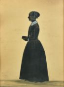 Samuel Metford (1810-1896), two silhouettes of female figures, one standing, one seated,