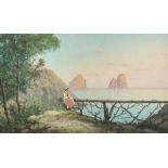 Late 19th Century Italian School, a pair of Gouache coastal scenes, Capri and Sorrento, one