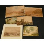 A collection of eleven early 19th Century, watercolours, from 5" x 8" (13 x 20cm) to 13.5" x 19.