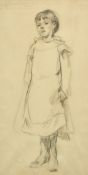 Dora Meeson (1869-1955) Australian, 'Pencil Drawing of a Chelsea Girl', Circa 1920, label verso, 18"