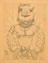 Sally Beaumont (20/21st Century), 'Cat and Mouse', engraving, signed and inscribed in pencil,