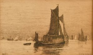 Alfred Bell (1832-1895), a group of four engravings, 'Long Reach', 'Off Gravesend', 'Off