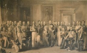 J. P. Knight after C. G. Lewis, 'The Waterloo Heroes Assembled at Apsley House', engraving, 21.5"