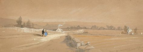 Thomas Miles Richardson (1813-1990), 'Near Hudswell, Richmond', pencil and watercolour, signed, 4" x