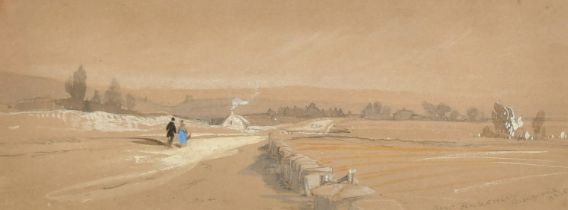 Thomas Miles Richardson (1813-1990), 'Near Hudswell, Richmond', pencil and watercolour, signed, 4" x