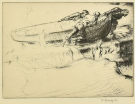 Edmund Blampied (1886-1966), 'Fisherman's Return', etching, signed in pencil, plate size 6.75" x