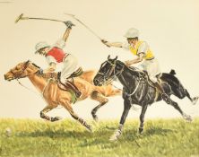 Georges-Louis Claude (1879-1963) French/American, a pair of colour etchings of polo scenes, both