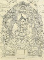 A Tibetan print, probably antique, 11.5" x 8.5" (29 x 21.5cm).