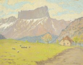 Charles Joshua Kelsey (1870-1960), 'Mont Aiguille', pastel, signed, 9.75" x 12.5" (25x 32cm).