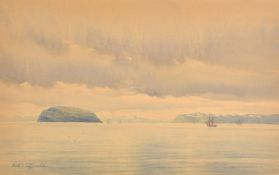 Fred R. Fitzgerald (1869-1944), shipping in a Northern sea, watercolour, signed, 11.5" x 17.5" (29 x