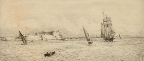 William Lionel Wyllie (1851-1931) British, rounding the headland, etching, signed in pencil, plate