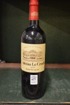 Chateau Le Crock 2010, one bottle.