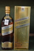 A bottle of Johnnie Walker Gold Label 18 year old whisky, boxed.