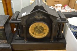 Two Victorian slate mantel clocks.