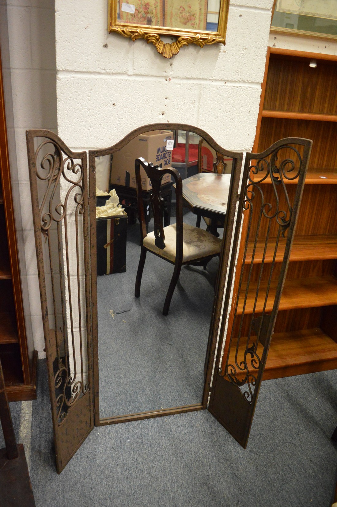 An unusual wrought iron mirror. - Image 2 of 2