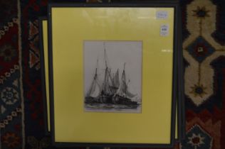 A set of six nautical engravings, uniformly framed and glazed.