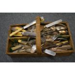 A basket of flatware.