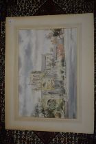 Afanasy Nikolsky, a view of Winchester Cathedral, watercolour mounted but unframed.