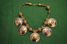 Decorative gilt metal necklace.