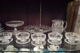 Cut glass tazza and other items.