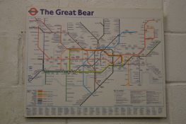 An unusual reproduction of the underground map including names of famous people (original is in