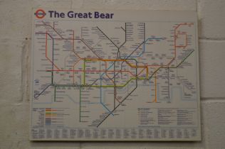 An unusual reproduction of the underground map including names of famous people (original is in