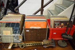 A quantity of classical LP records.