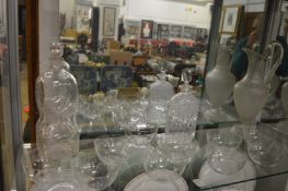 Cut glass decanters and other items.