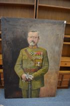 Russian military figure, a large oil on canvas, unframed.